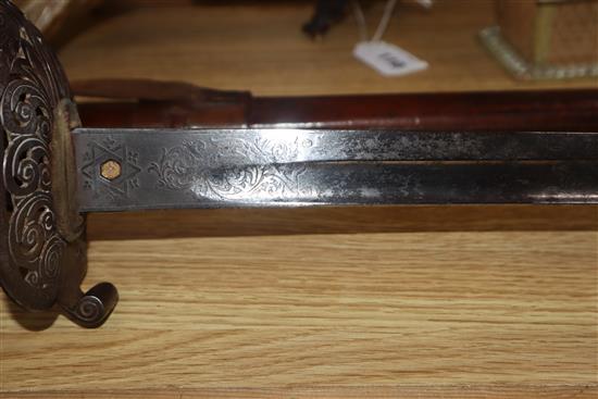 An Edward VII Wilkinson cavalry officers sword with scabbard
